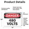Signmission 480 Volts Danger Sign, Vinyl Decal, 14in W x 10in L, 2PK OS-2PACK-DS-D-1014-L-19262 - alternate 2
